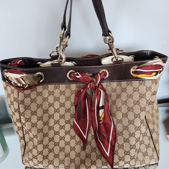 Gucci Positano Scarf Monogram Tote Bag - Picture 5 of 12
